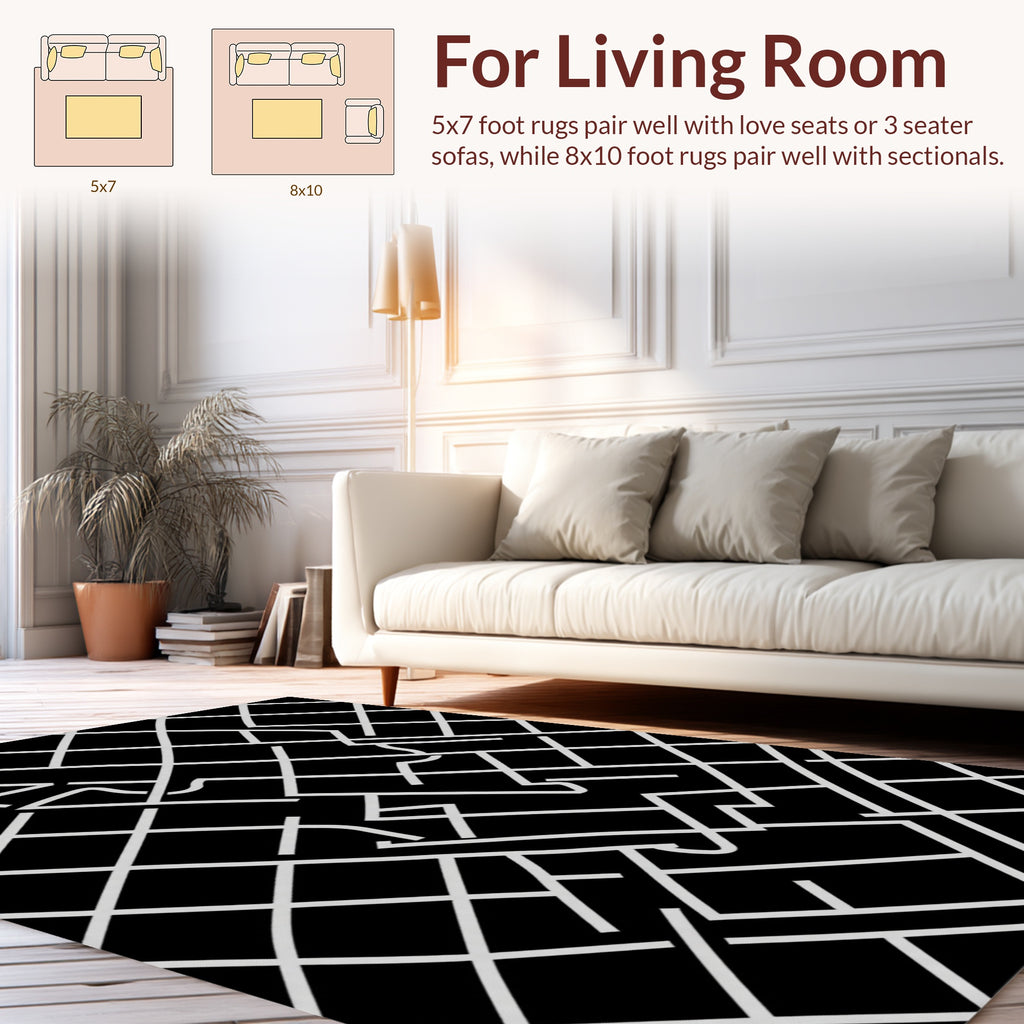 Abstract Geometric Linework Design Rug