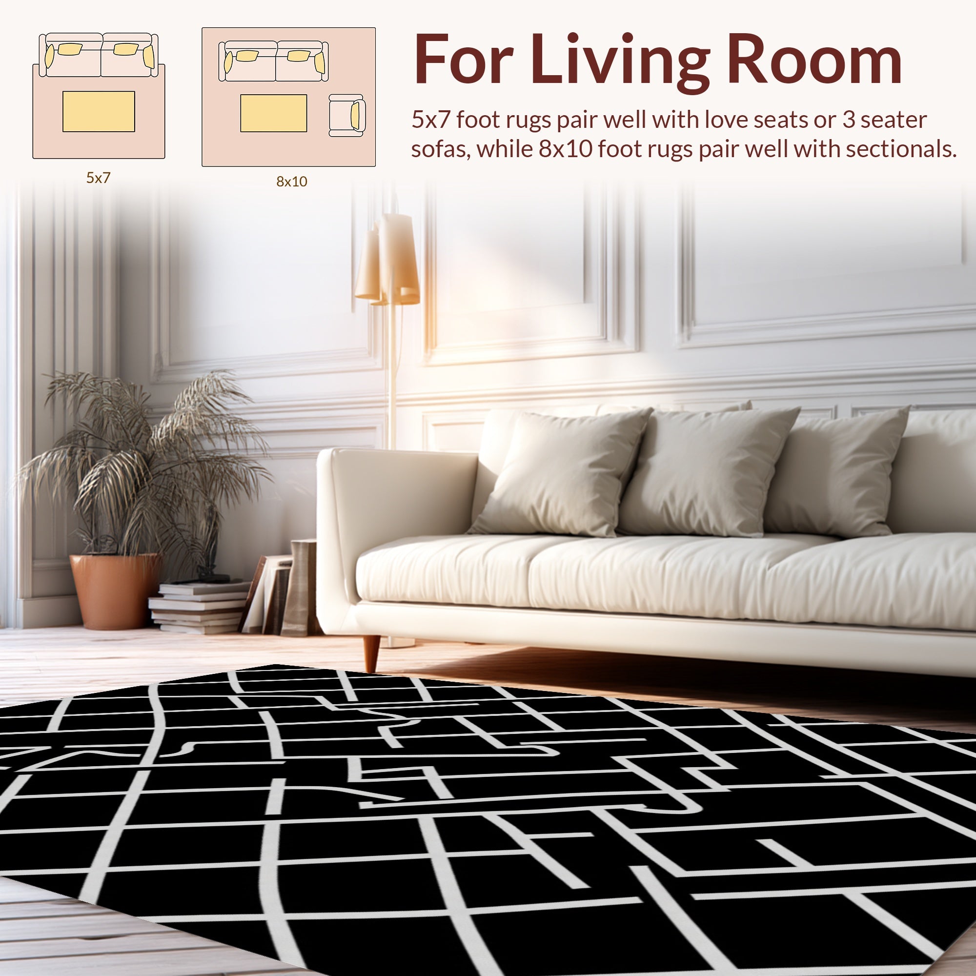Abstract Geometric Linework Design Rug