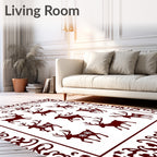 Deep Red Woodland Creature Ensemble Rug