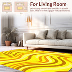 Golden Swirls Nature Inspired Design Rug