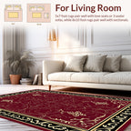 Elegant Floral Motif Burgundy Rug