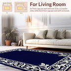 Ornate Cream Floral Border Design Rug