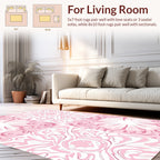 Pink Floral Swirl Abstract Pattern Rug