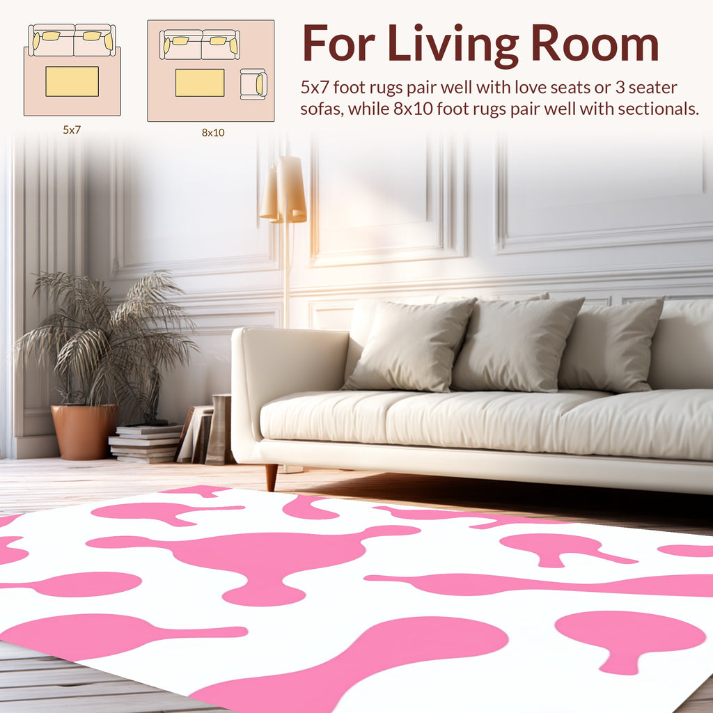 Pink Blob Abstract Pattern Rug