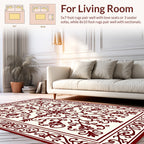 Ornate Scrollwork Botanical Pattern Rug