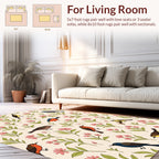 Charming Birds and Flowers Pattern Rug