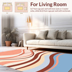 Salmon Coral Wave Pattern Rug