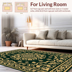 Vintage Floral Green Gold Pattern Rug