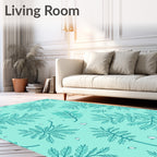 Foliage Pattern With Delicate Greenery Rug