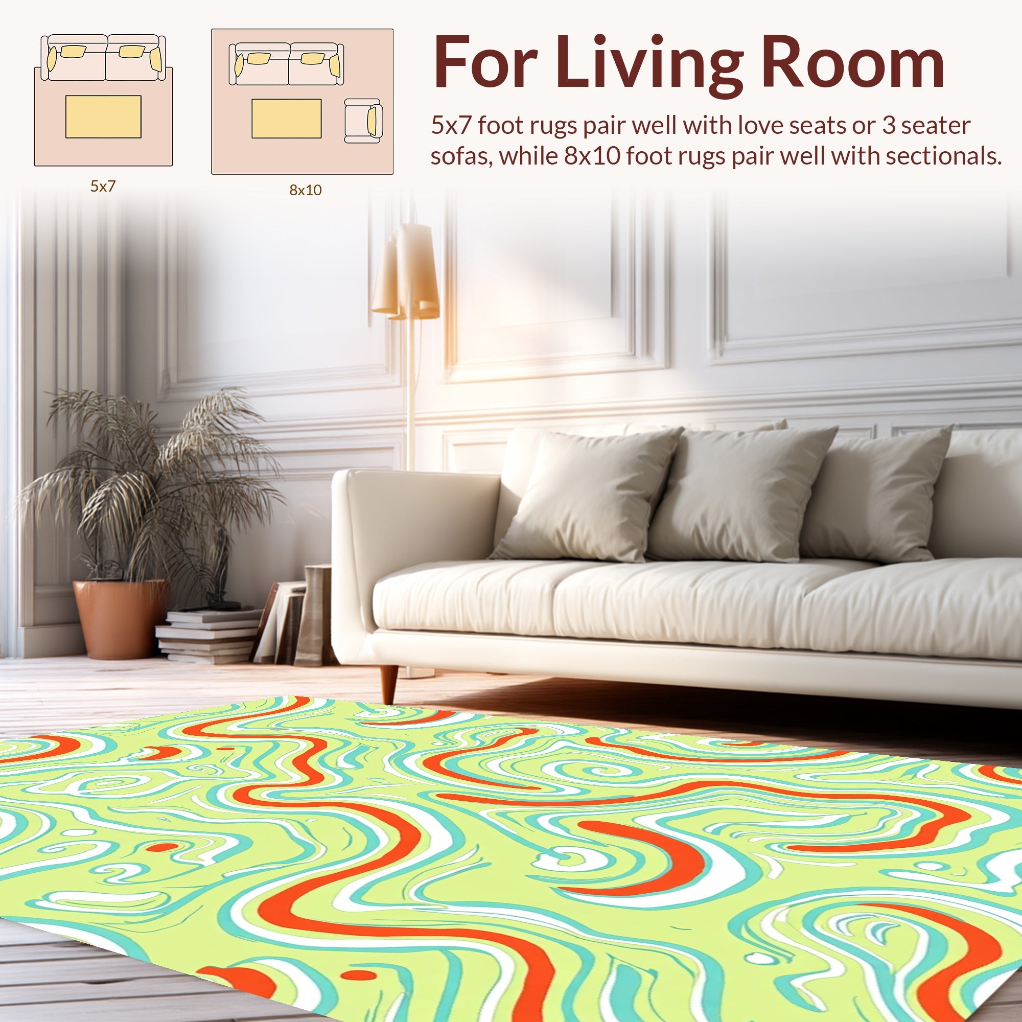 Abstract Swirling Lines Rug