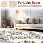Elegant Gray Floral Motif Pattern Rug