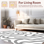 Organic Grey Wavy Lines Pattern Rug
