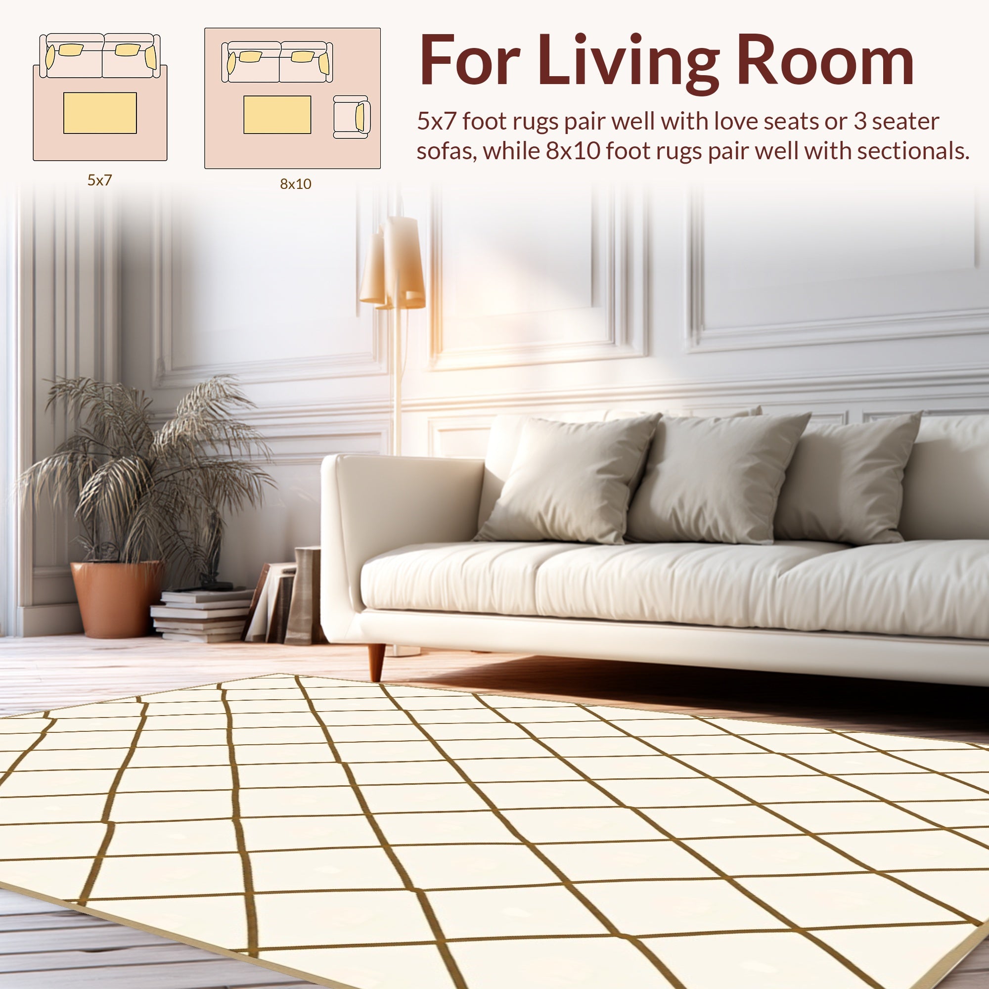 Classic Diamond Net Pattern Rug