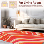 Retro Swirl Warm Tones Style Rug