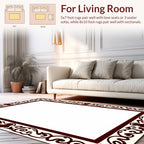 Ornate Floral Border Pattern Design Rug