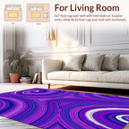 Vibrant Purple Swirls Triangles Pattern Rug