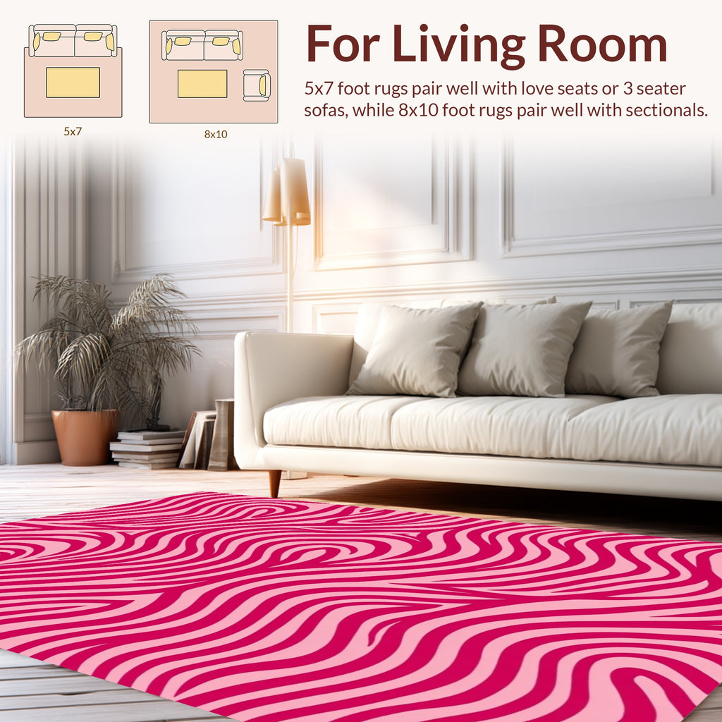 Vivid Pink Swirl Pattern Rug