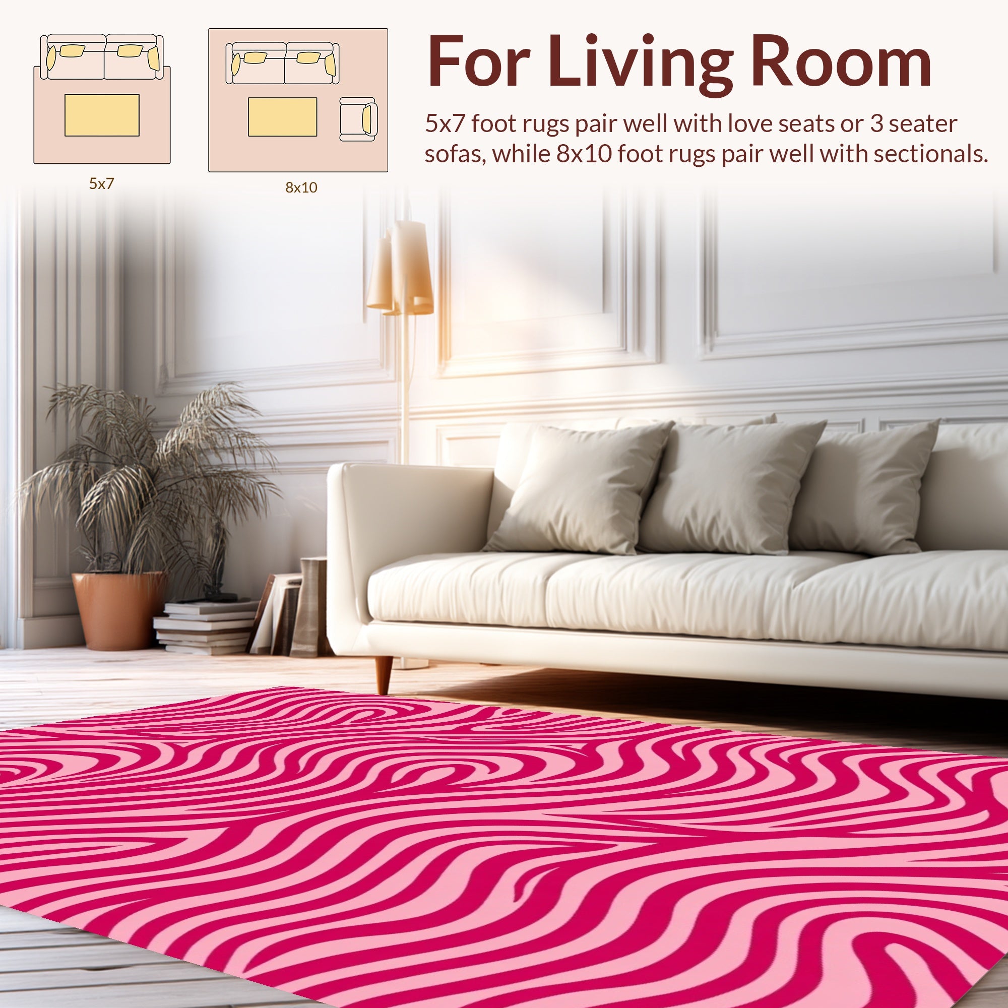 Vivid Pink Swirl Pattern Rug