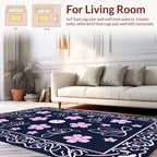 Pink Blossom Moon Pattern Rug