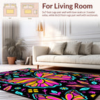 Bold Butterfly Floral Pattern Rug