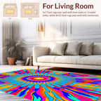 Vibrant Radial Sunburst Pattern Rug