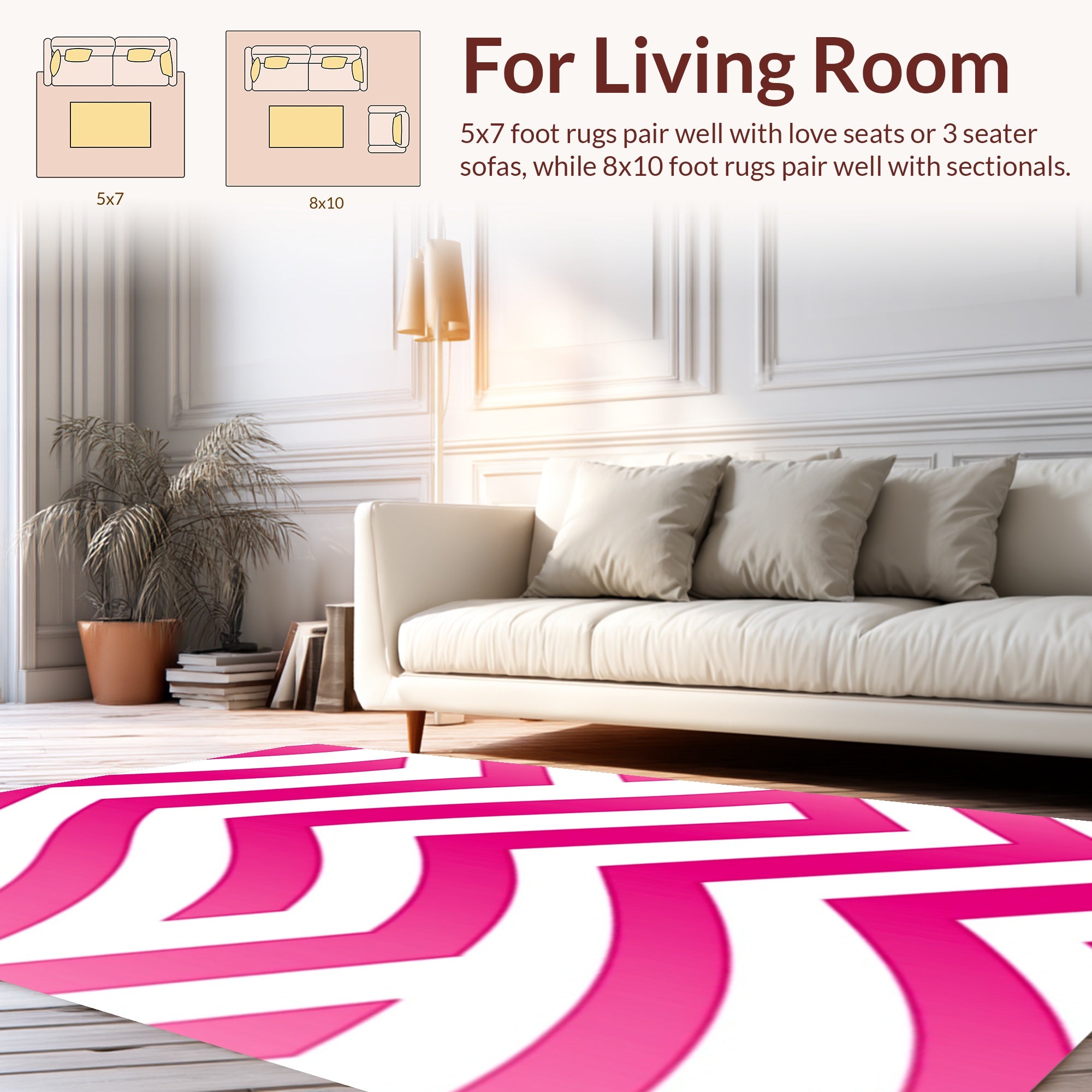 Bright Geometric Chevron Pattern Rug