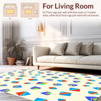 Abstract Colorful Diamond Pattern Rug