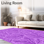 Amethyst Floral Outline Composition Rug