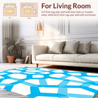 Abstract Blue Interlocking Lines Rug