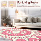 Pink Radial Floral Motif Design Rug
