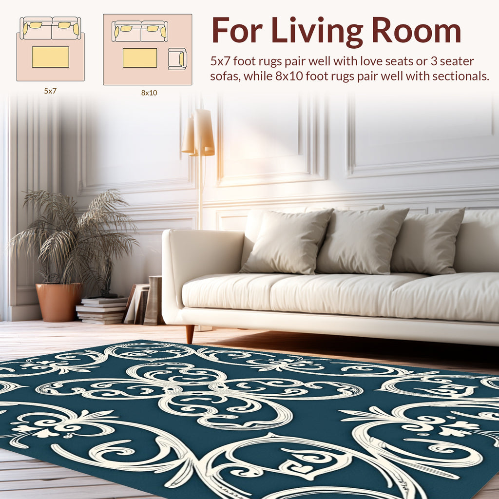 Classic Vintage Scrollwork Design Rug