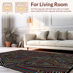 Abstract Geometric Multicolored Lined Rug