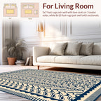 Navy Organic Wave Pattern Rug