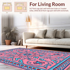 Pink Floral Swirl Design Rug