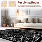 Intricate Sunburst Mandala Black and White Rug