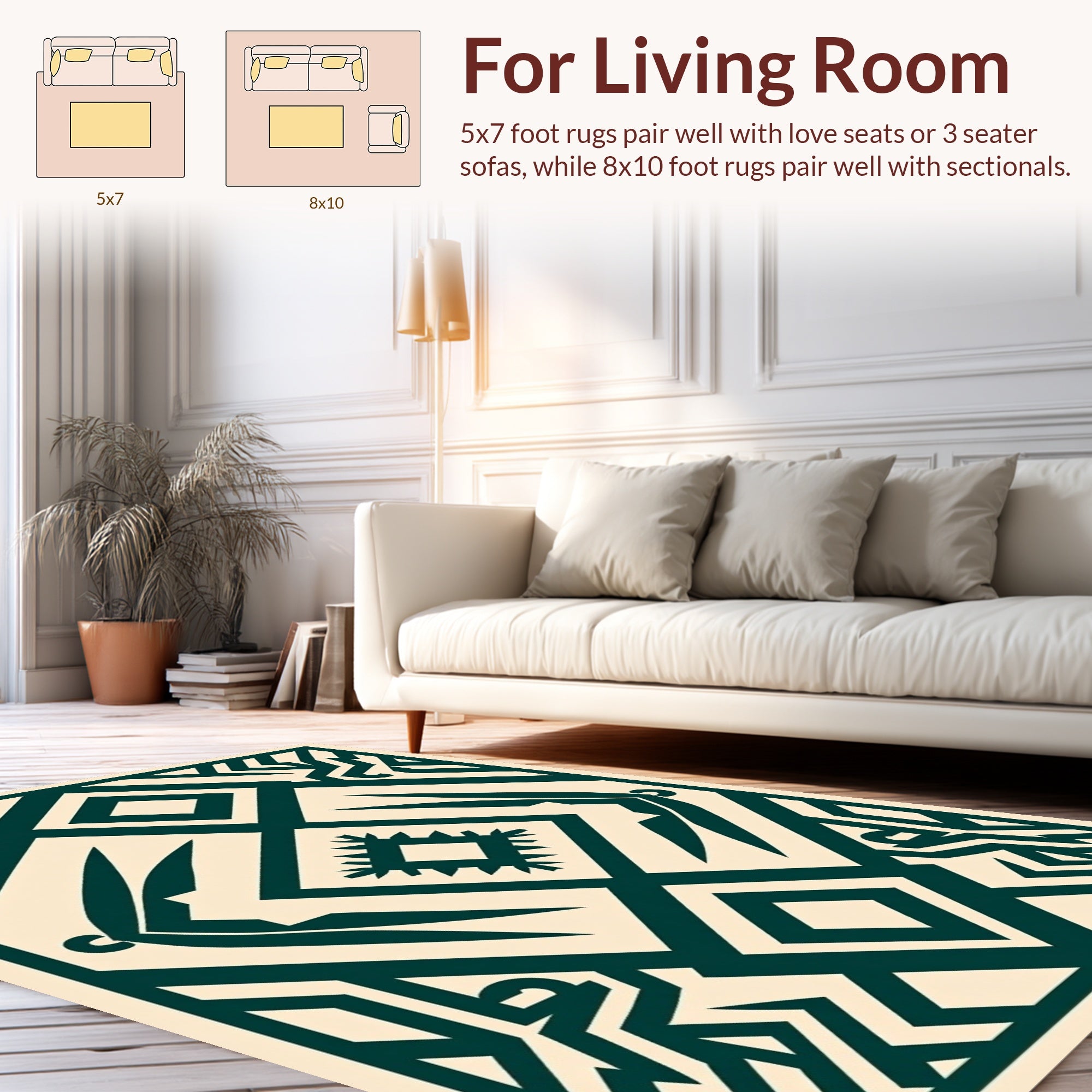 Bold Teal Geometric Diamond Rug