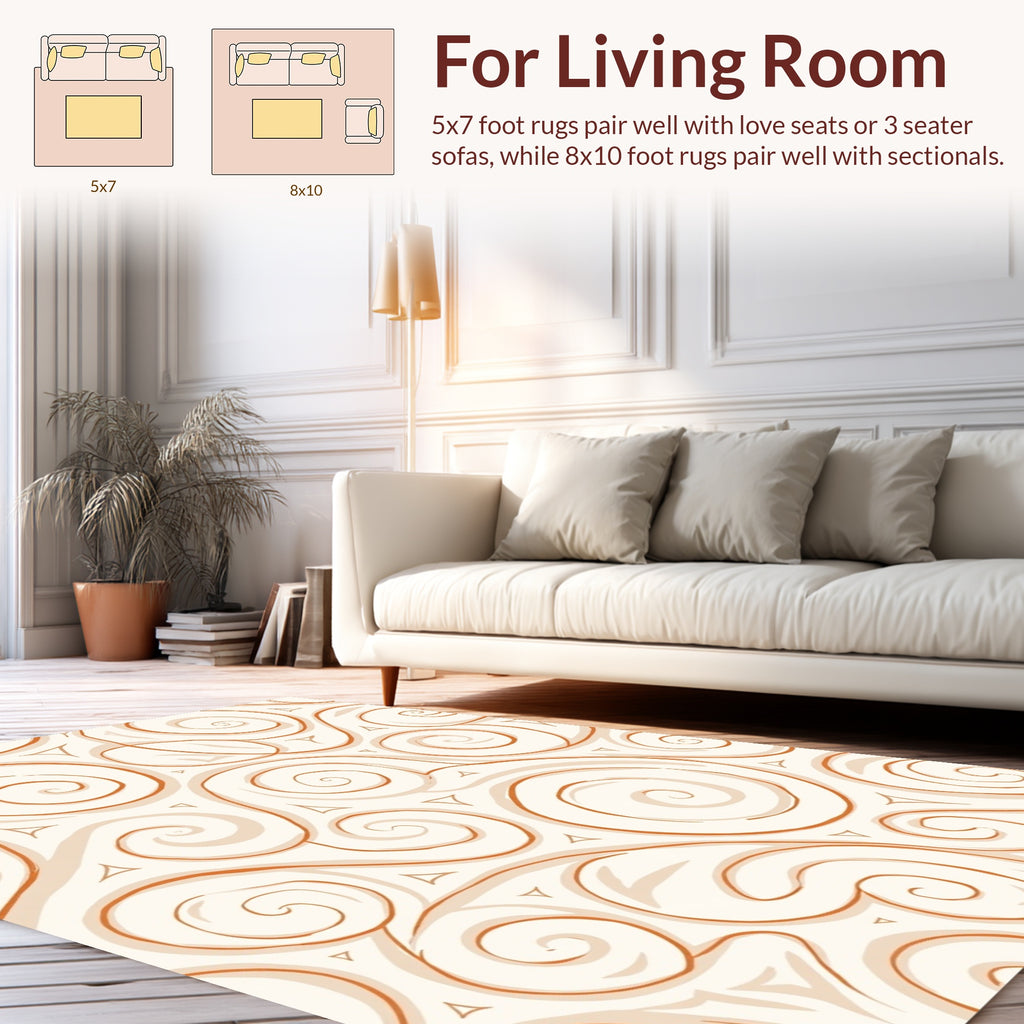 Swirling Abstract Pattern With Triangles Rug