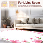 Pink Floral Garden Pattern Rug