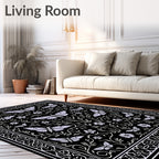 Whimsical Light Purple Butterfly Garden Rug