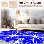 White Starburst Blue Pattern Rug