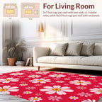 Blooming Pink Flower Pattern Rug