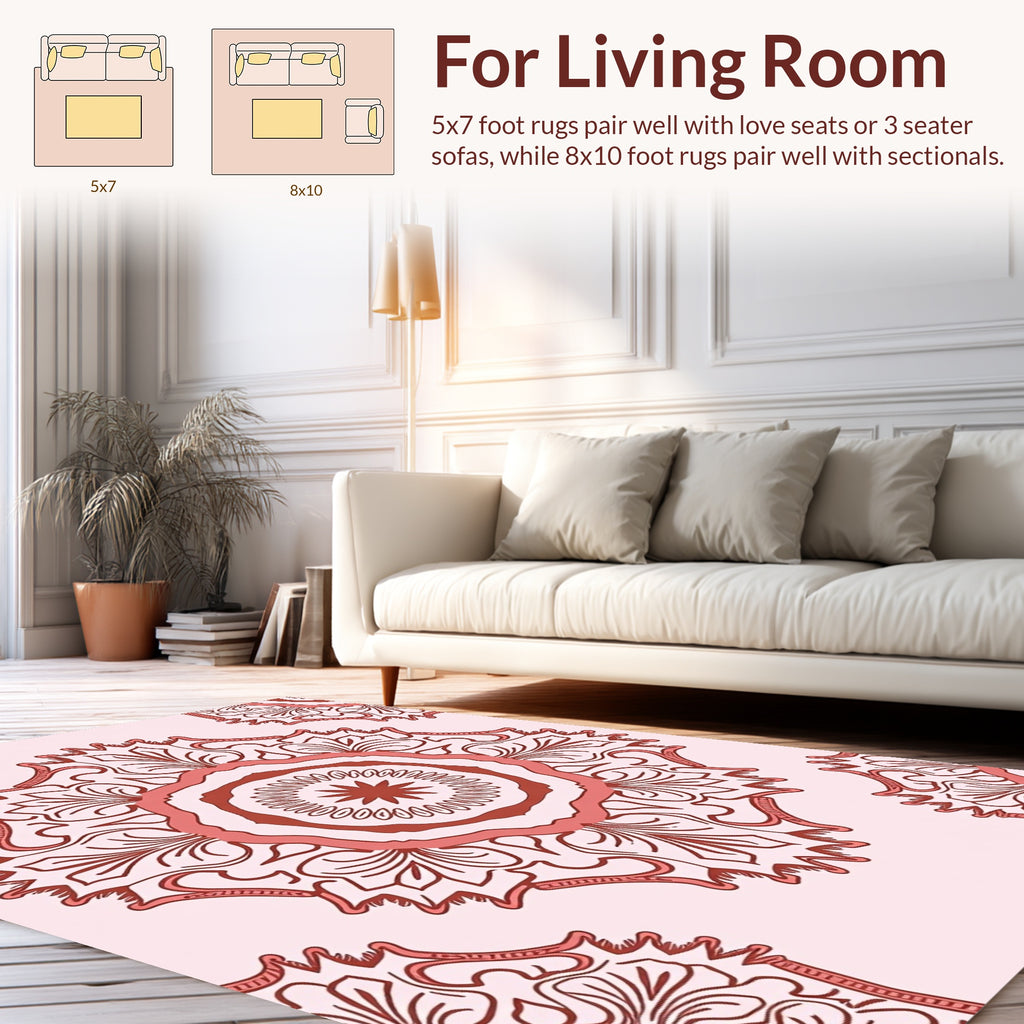 Mandala Inspired Floral Medallion Design Rug