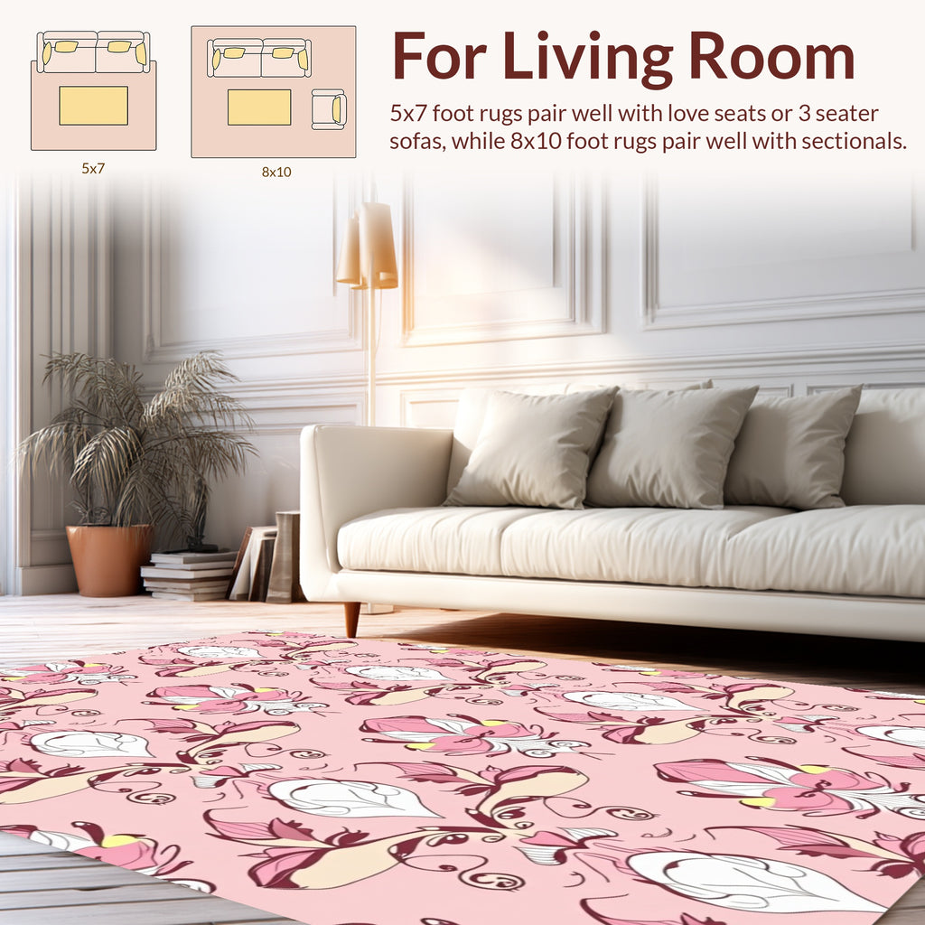 Floral Crest Abstract Pattern Rug