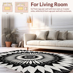 Monochromatic Radial Floral Pattern Rug