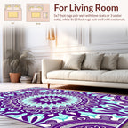 Intricate Mandala Patterned Violet Rug