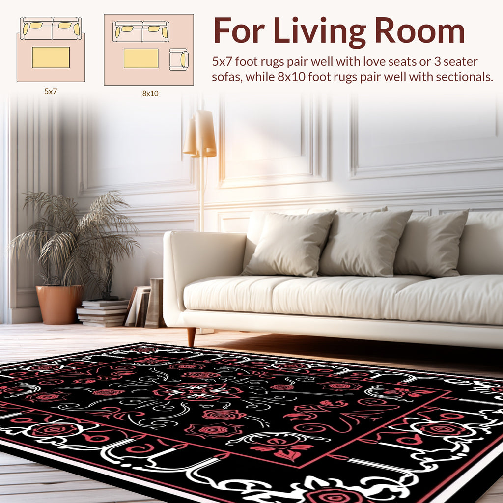 Gothic Rose Candle Ornament Rug