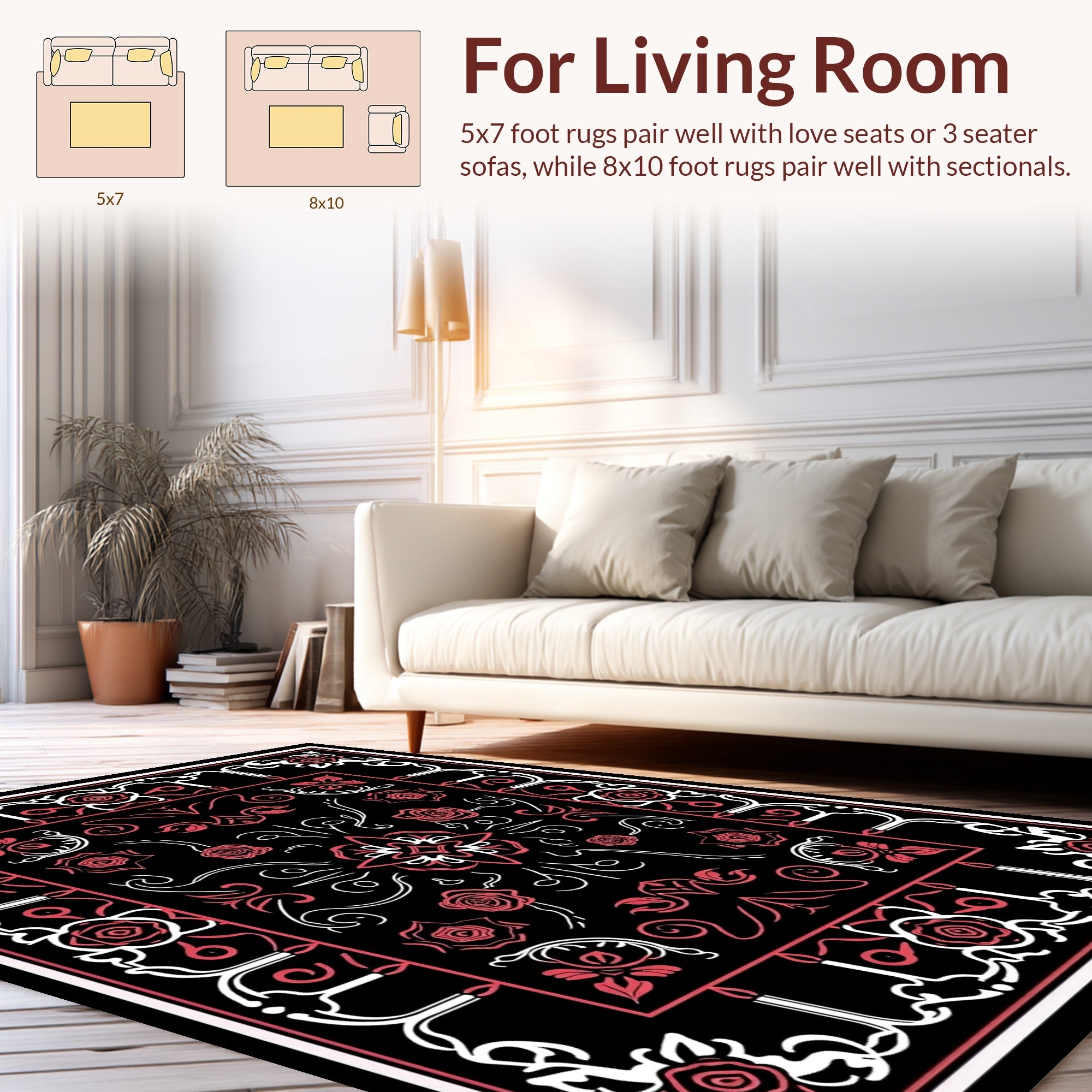 Gothic Rose Candle Ornament Rug