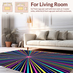 Retro Sunburst Neon Psychedelic Rug