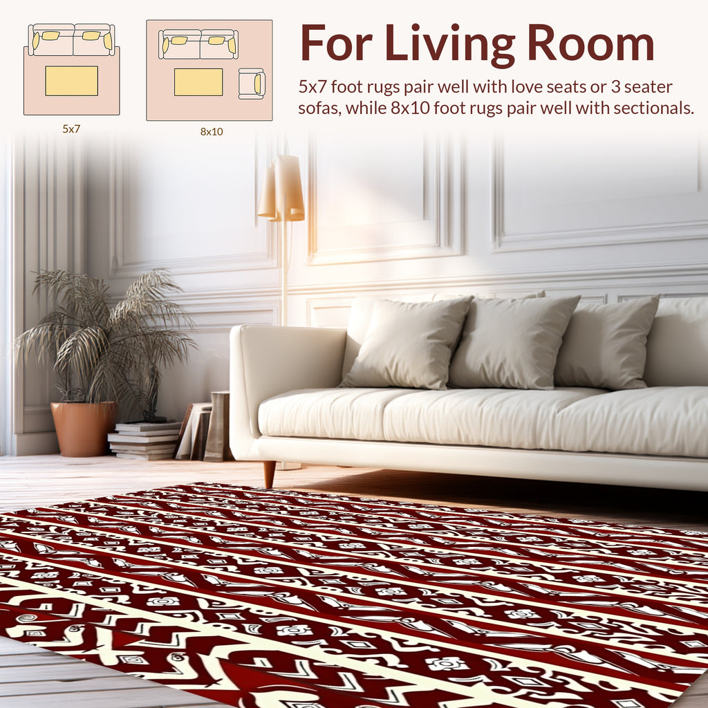 Geometric Tribal Stripe Pattern Rug