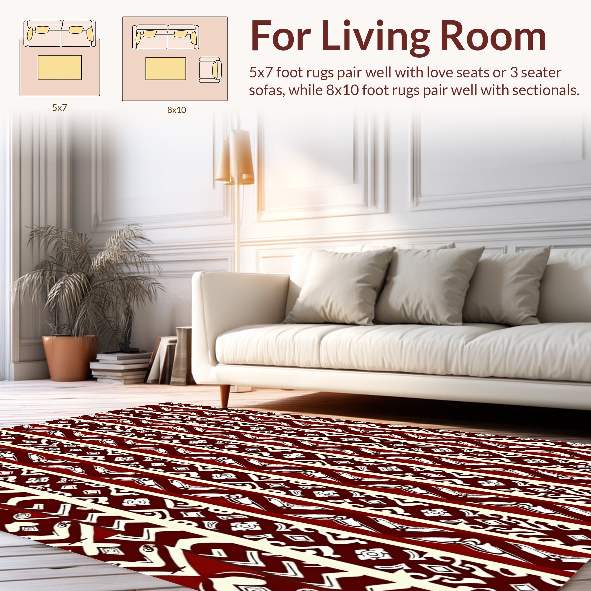 Geometric Tribal Stripe Pattern Rug